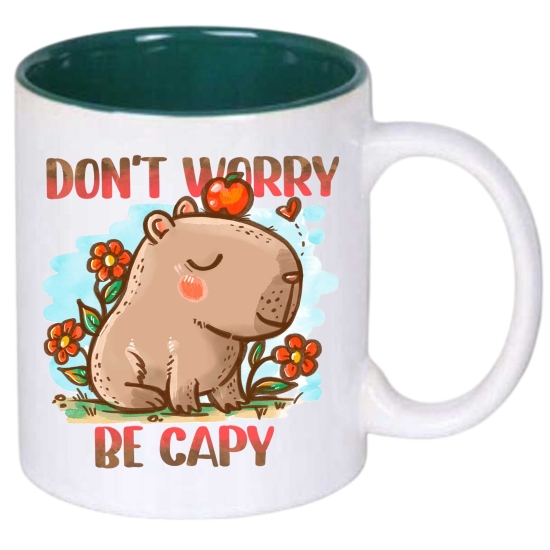 Foto kubek ze zdjęciem wnętrze CIEMNOZIELONE personalizowany Napis Logo Grafika pudełko GRATIS